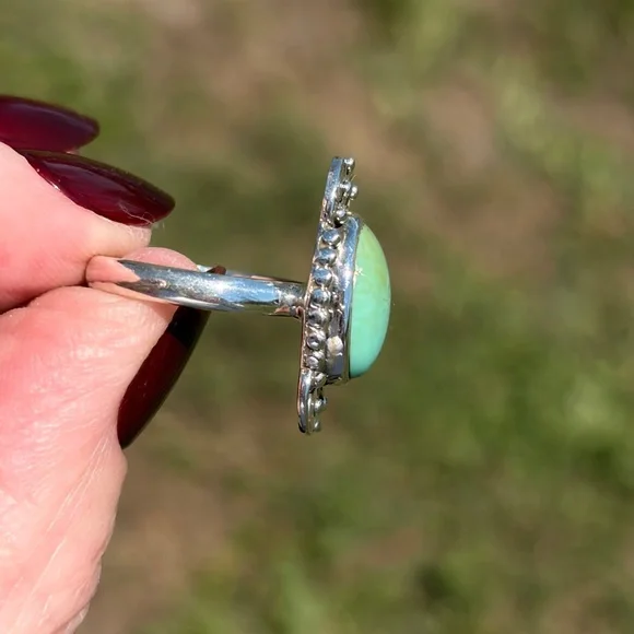 Sterling Silver Kingman Turquoise Ring - Picture 3 of 14